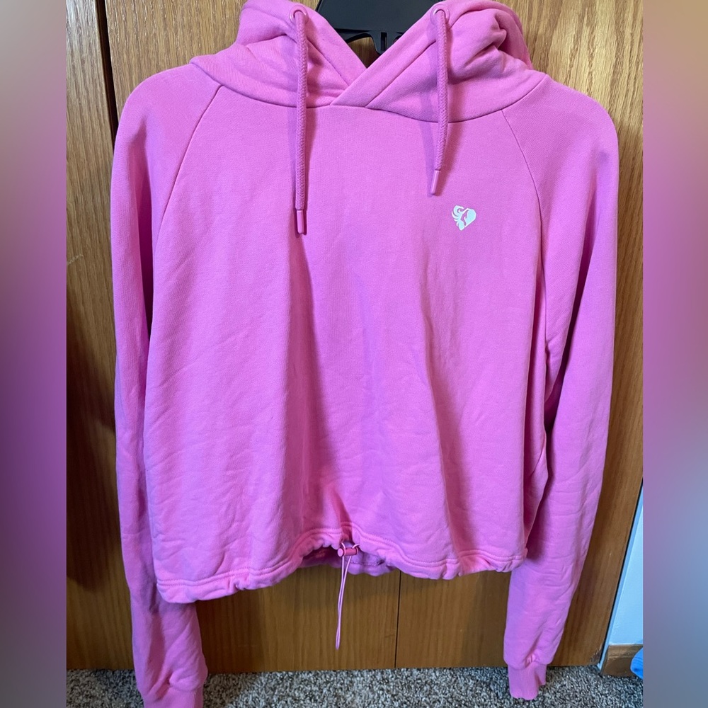 Women’s Best Pink Adjustable Cropped Hoodie! Size medium and lightly worn!